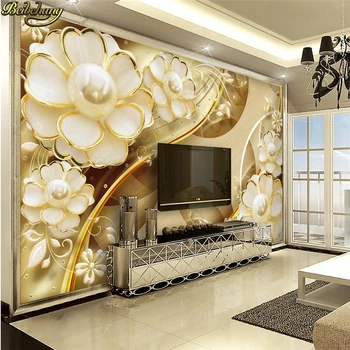 beibehang Vlastné foto tapety veľké nástenné samolepky na stenu luxusné šperky kvetinový TV pozadí steny abstraktných de parede