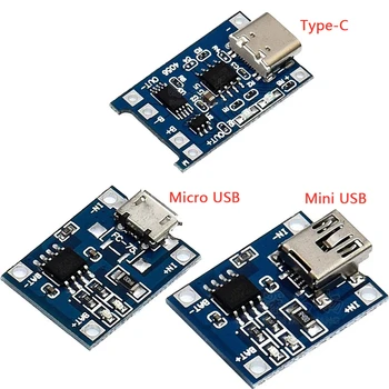 5V 1A TYP-C Micro Mini USB 18650 TC4056A Lítiové Batérie, Nabíjanie Rada Nabíjačku Modul s Ochranou Dual Funkcie TP4056 1a