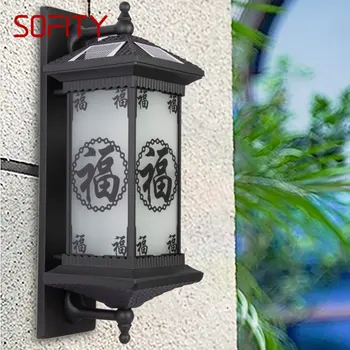 SOFITY Solárne Nástenné Svietidlá Moderný Čínsky Vonkajšie Black Sconce Svetlo LED Vodeodolné IP65 pre Domáce Villa Verandu Dvore