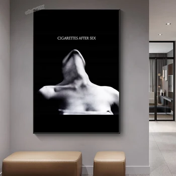 Čierna a Biela CIGARETY PO SEXE Plagáty Vytlačí HD Plátno na Maľovanie Pohlavie Žena Abstraktné Wall Art Obraz Kúpeľňa Stenu Decor