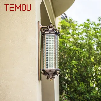 TEMOU Vonkajšie Nástenné Svietidlo LED Klasické Retro Luxusné Svetlo Sconces Vodeodolné IP65 Dekoratívne pre Domáce