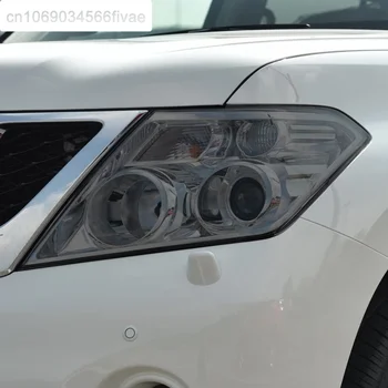 2 Ks Auto Svetlometu Ochranný Film Svetlomet Vinyl Transparentné Čierna TPU Nálepka Pre Nissan Patrol Y62 2012-2018 Príslušenstvo