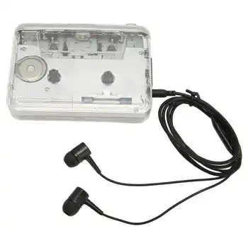 Transparentné Kazetový Prehrávač Prenosné Kazetové Pásky Na Prehrávač MP3 Converter, 3,5 mm Jack pre Slúchadlá WAV MP3 Režim Nahrávania