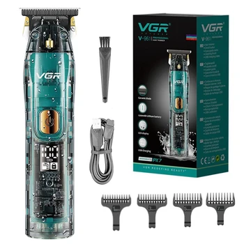 Pôvodné VGR Profesionálny Zastrihávač Vlasov Pre Mužov Elektrický Zastrihávač Brady Nabíjateľná Hair Clipper Umývateľný Účes holičstvo Auta