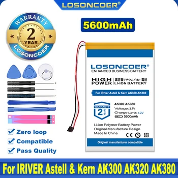 100% Originálne LOSONCOER 5600mAh PR-754680N Batérie Pre IRIVER Astell & Kerna AK300 AK320 AK380 Hráč Batérie