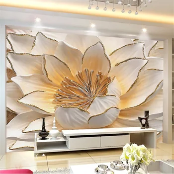 wellyu Prispôsobiť tapetu 3d moderný minimalistický kvetinový úľavu, TV joj, obývacej izby, spálne, pozadie, wallpaper