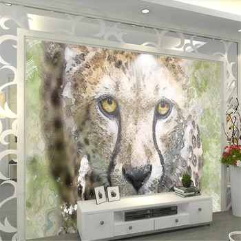 beibehang tapety na steny v kotúčoch 3d tapeta Vlastný Náčrt Leopard Foto Tapety 3D Domova papier peint nástenná maľba 3d