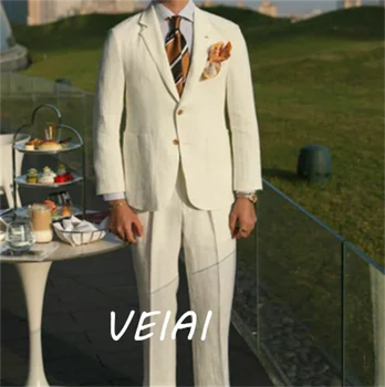 Slim Fit Velvet Formálne Muži Obleky pre Svadbu, Ples 2 Kus Ženícha Tuxedos Muž Set Šál Klope Saka s Biele Nohavice 2023
