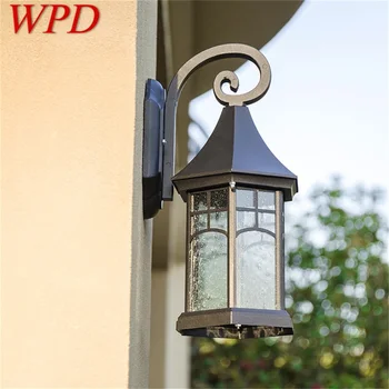 WPD Vonkajšie Retro Stenu Sconces Svetlo LED Vodeodolné IP65 Čierna Lampa pre Domáce Verandu Dekorácie