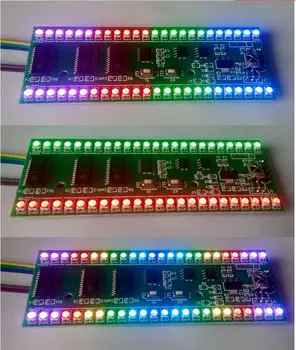 RGB MCU Nastaviteľné Zobrazenie Vzor 24 LED VU Indikátor Úrovne Meter Dual Channel