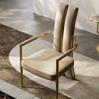 Vnútorné Chrbta Jedálenské Stoličky Obývacia Izba Luxusný Moderný Dizajn Relaxovať Jeden Kožené Lounge Kreslo Nordic Sillon Nábytok