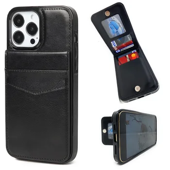 Dámske Trendy Prípade mobilného Telefónu Peňaženka Pre iPhone 14 Pro s Sloty pre Karty Držiteľ pánske Luxusné Magnetické Mince Vrecku