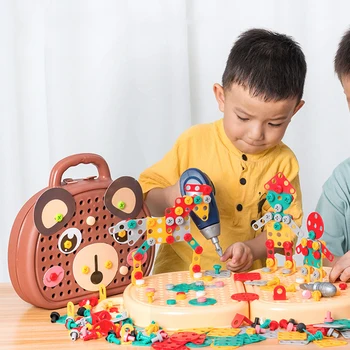 Deti sa tváriť, že Hrať Hračky pre Chlapcov 3 Rokov Deti Vŕtačka Hry Tool Box Montessori Hračky Vzdelávacej Záhrady Hračka pre Deti Darček