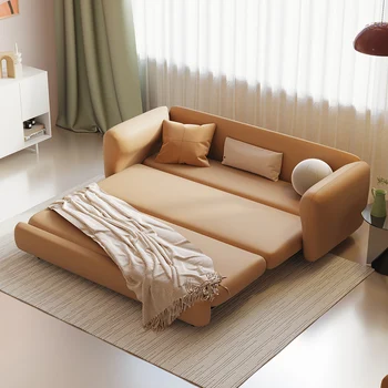 Textílie gauč svetlo luxusné rovno-riadok obývačke kožená sedačka zmes