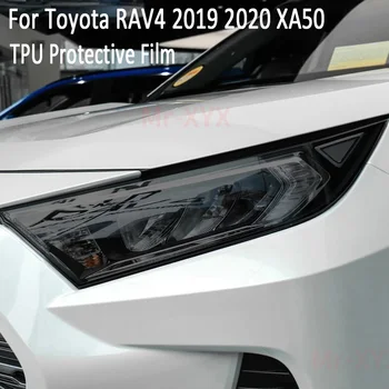 2 Ks Pre Toyota RAV4 2019 2020 XA50 Auto Svetlometu Odtieň Black Ochranný Film Ochrany Transparentné TPU Nálepky Príslušenstvo