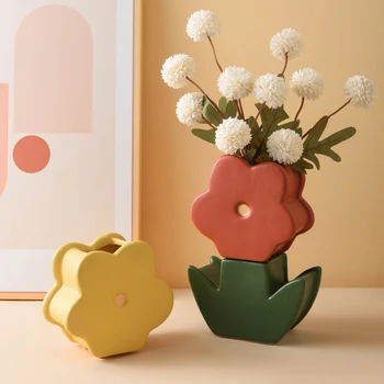 Roztomilý Keramiky Stole Kvety, Vázy, Dekoratívne Domu Obývacia Izba Rastlín Vázy Office Severskej Kuchyne Banku De Fleur Domáce Dekorácie