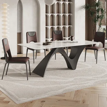 Skalné platne tabuľky, stoličky kombinácii taliansky štýl, luxus, obrázok, tabuľka Moderný jednoduchý reštaurácia minimalistický jedálenský stôl