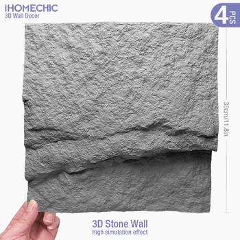 4pcs 30 cm vysoká simulácia kameň 3D stenové nálepky kameň vzor tapety na pokrytie životných izba Kameň, tehla 3D stena panel formy dlaždice