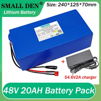 48V20A lítiové batérie + 54.6V2A nabíjačku 18650 13S6P vstavané 25A rovnováhu BMS 1000W elektrický bicykel, batéria + nabíjačka nastaviť