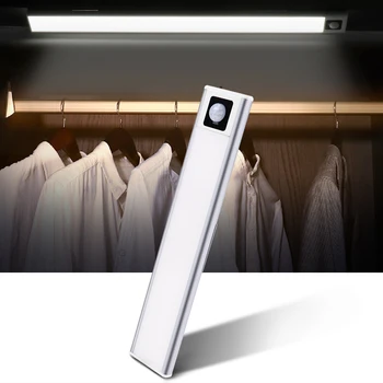 Ultra-tenké 20/40 CM PIR Senzor LED Kuchynské Skrinky Svetlo USB Nabíjanie Nástenné svietidlo Prenosné Nočné svetlo Pre Šatníkové Skrine
