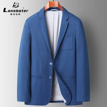 Lansboter BlueSpring A na Jeseň Bavlna pánske Oblek Kabát Bežné Úsek Priedušná Nosenie Slim Fit Business Denne Bunda