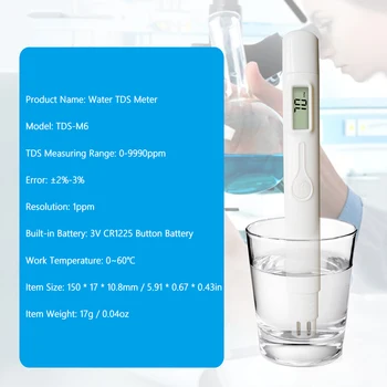 Digitálny TDS Meter Kvality Vody Tester Pero 0-9990PPM Mini pitnej Vody Monitorovanie Kvality Analyzer pre Pitnej Vody v Akváriu
