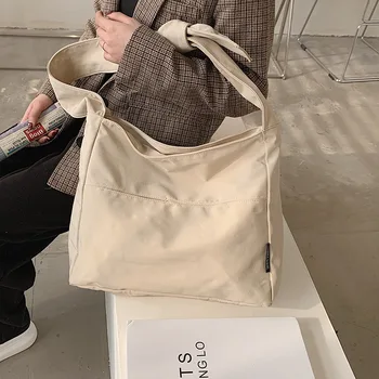 Veľká kapacita vrecka žena 2021 nové moduly kórejská verzia jednoduché široký ramenný popruh nylon taška módu ramenný messenger taška