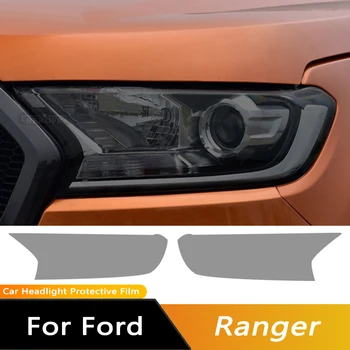 Auto Svetlometov na Ochranu Odtieň Film Dym Čierny Transparentný TPU Predné Svetlo Nálepka Pre Ford Ranger Wildtrak Raptor 2015-Pres