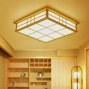 Drevené Stropné svietidlá Japonský štýl tatami lampa LED drevené stropné osvetlenie jedáleň, spálňa lampa študovňa dreva led svetlo