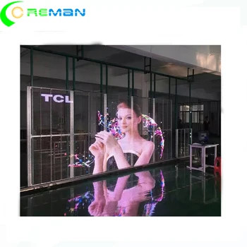 Commerical reklama led video wall monitor krytý P3.91-7.81 mm transparentné sklo led display