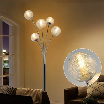 Moderné Svete LED stojacie Lampy s 5 Svetlá Vysoký Stĺp Strom Osvetlenie pre Obývacia Izba, Spálňa Polovice Storočia Žiarovka G9