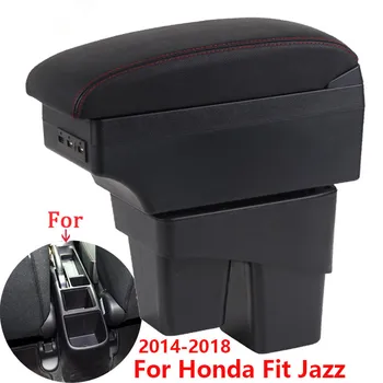 Pre Honda Jazz Opierkou box Pre Honda Fit Jazz 3 Auto, lakťová opierka 2014 2015 2016 2017 2018 2019 2020 Rameno Úložný box auto príslušenstvo