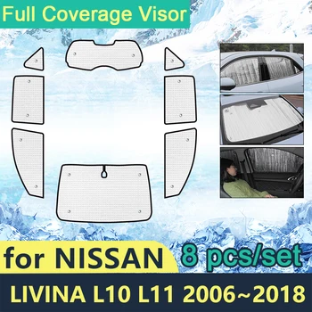 Úplné Pokrytie Slnečníky Na Nissan Livina L10 L11 2006~2018 Auto Windshields Príslušenstvo Clonu Strane Na Ochranu Pred Slnkom Windows 2017 2016