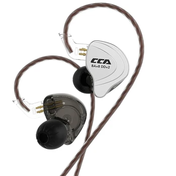 CCA C10 10 Jednotiek Hybridné Technológie Slúchadlá 4BA+1DD Slúchadlá HIFI Monitor Beží Športové chrániče sluchu S Detacable Odpojte Kábel 2PIN
