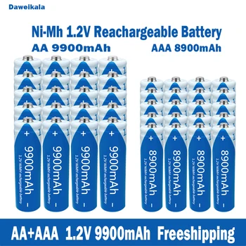 Veľkoobchod nikel vodíka AA+AAA1.2V nabíjateľné batérie, veľkú kapacitu 9900mAh KTV mikrofóny a hračiek batérie
