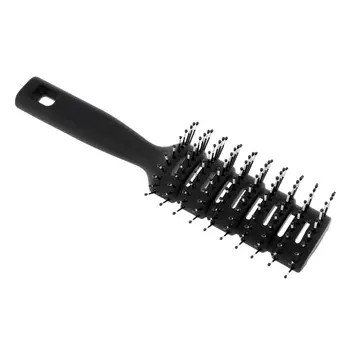 2X Vetraných 10 Riadku Styling Hairbrush Sušenia Fénom Špirála pre mokré a suché, Dlhé Čierne Vlasy