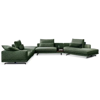 Zelená 3670mm taliansky minimalistický rohu handričkou obývacia izba gauč veľké rovné podlahové oblúk v tvare svetlo luxusné moderné zmes gauč