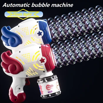 Elektrické Bublina Stroj Blikajúce Svetlo Hudba Automatické bublifuk Mydlovou vodou Bubliny Maker Zbraň pre Deti, Dieťa Vonkajšie Hračky