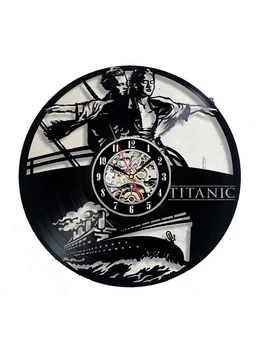 Titanic Krásne Black Vinyl nástenné hodiny Darček aplikácie saati prúd reloj veľké nástenné hodiny aplikácie saati horloge mura