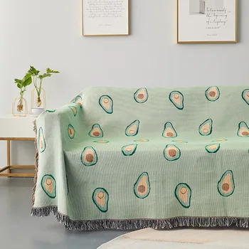 Originálny dizajn a módne avokádo pletené strapec deka Viacúčelový zelený gauč uterák gauč prachu ochranný kryt koberec gobelín