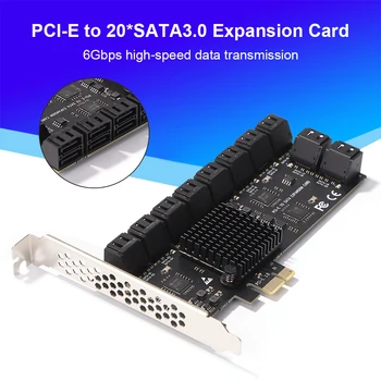 SA3112J PCIE Adaptér 20 Port PCI-Express X1 Na SATA 3.0 Radič Rozširujúca Karta 6Gbps Vysokej Rýchlosti Pre Stolné PC, pracovných Staníc