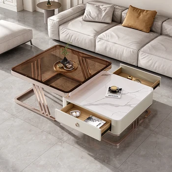 Jednoduché a moderné úsporné rodinné obývacia izba, Italian style svetlo luxusné kombinácie veľkých a malých konferenčné stolíky