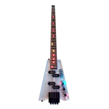 Kvalitné ST akryl elektrická gitara s modrým led svetlom electricas