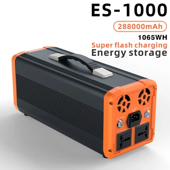 1000W 288000mah Skladovanie Energie Napájanie ES1000 Prenosné Vonkajšie UPS Batérie Stanice 110/220V AC,12 V/5V DC Výstup
