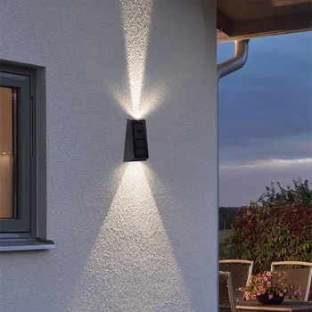 2ks Hore A Dole 7 Farby Plot Solárne Lampy Záhradné Dekor LED IP65 Vodeodolný Solárne Nástenné Svetlo Schodisko Lampy Vonkajšie Osvetlenie