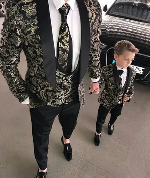 2019 Muži Obleky Dva Kusy Pláži Groomsmen Svadobné Tuxedos Pre Mužov Vrchol Klope Formálny Ples Oblek (Sako+Nohavice) Malý Chlapci Forma