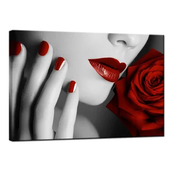 Spa Beauty Salón, Manikúra Red Rose Sexy Pery, Nechty HD Dekoratívne Tlačených Plagáty Plátno na Stenu Umenie Fotografie Domova Obrazy