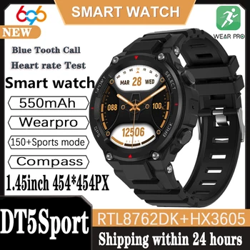 DT5Sport Smart Hodinky Mužov Wearpro BT Call Smartwatch Ženy Kompas 150+ Športy 550mAh Zdravia v Reálnom čase Sledovať Nepremokavé