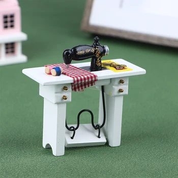 1Pc Doll House Miniatúrne Nábytok Živice Šijací Stroj S Niť, Nožnice Modelu Príslušenstvo Simulácia Šijací Stroj