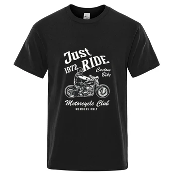 Rider Lebky Motocykel Cool Tričká Pánske Letné Nové Módne Retro Dizajn Bavlnené Tričká Pin Up Sex Punk T-Shirts 1972